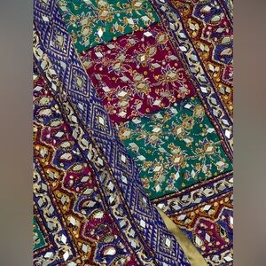 Heavy mirror work shawl